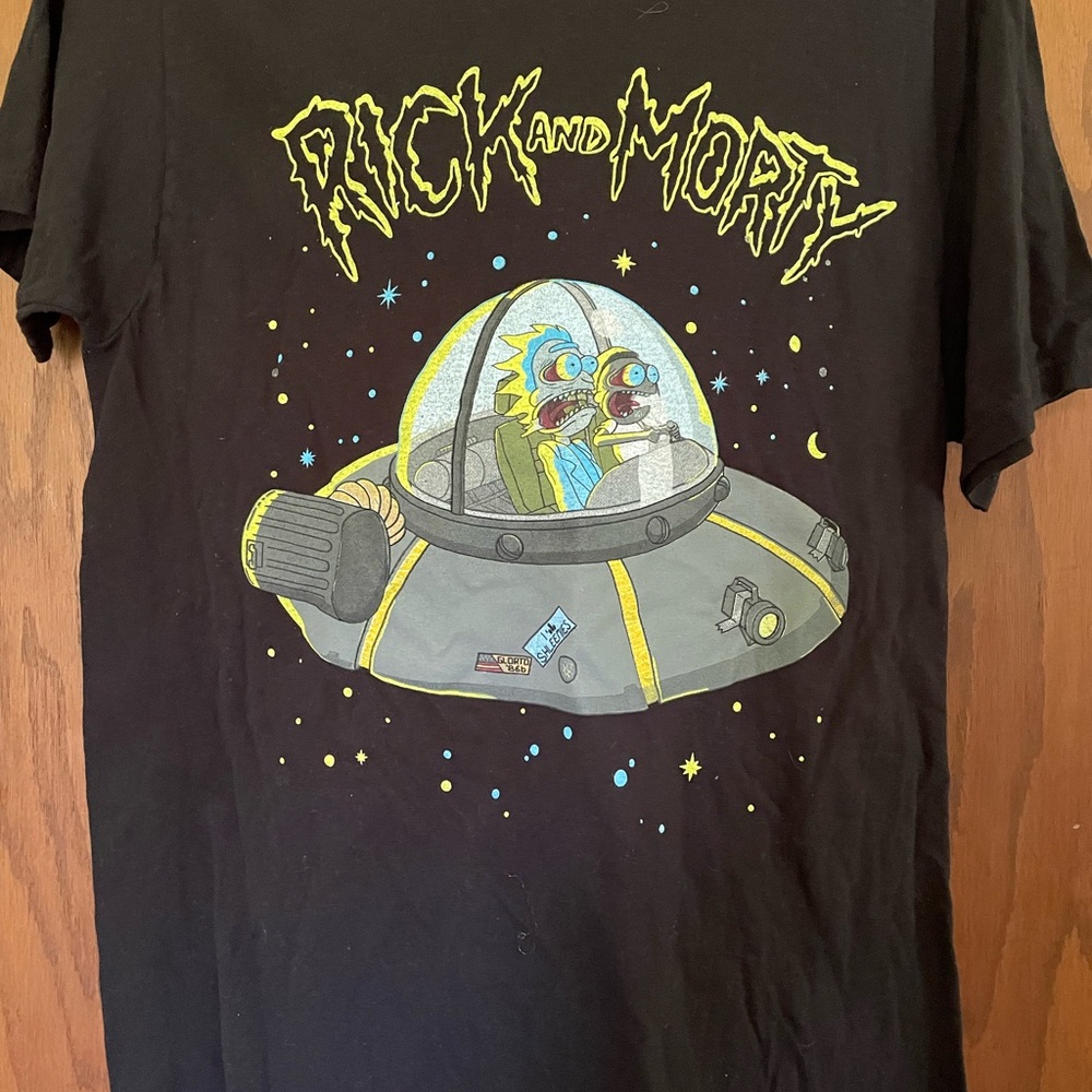 Rick and Morty Black Spaceship Tee